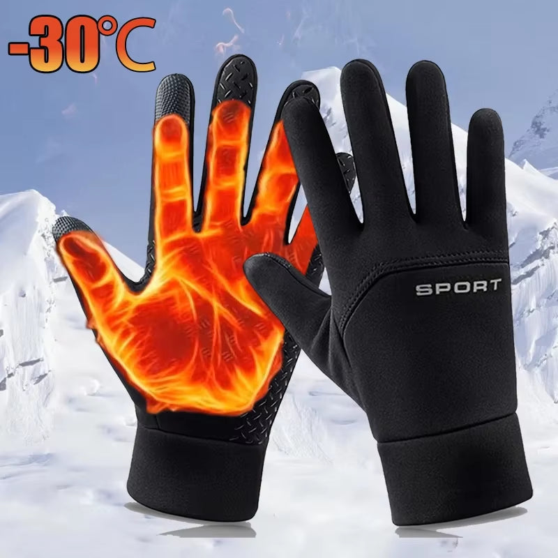 Winter Warm Gloves Touch Screen Windproof Cold-Proof Cycling Gloves, Men'S Women'S Running, Hiking Skiing Gloves